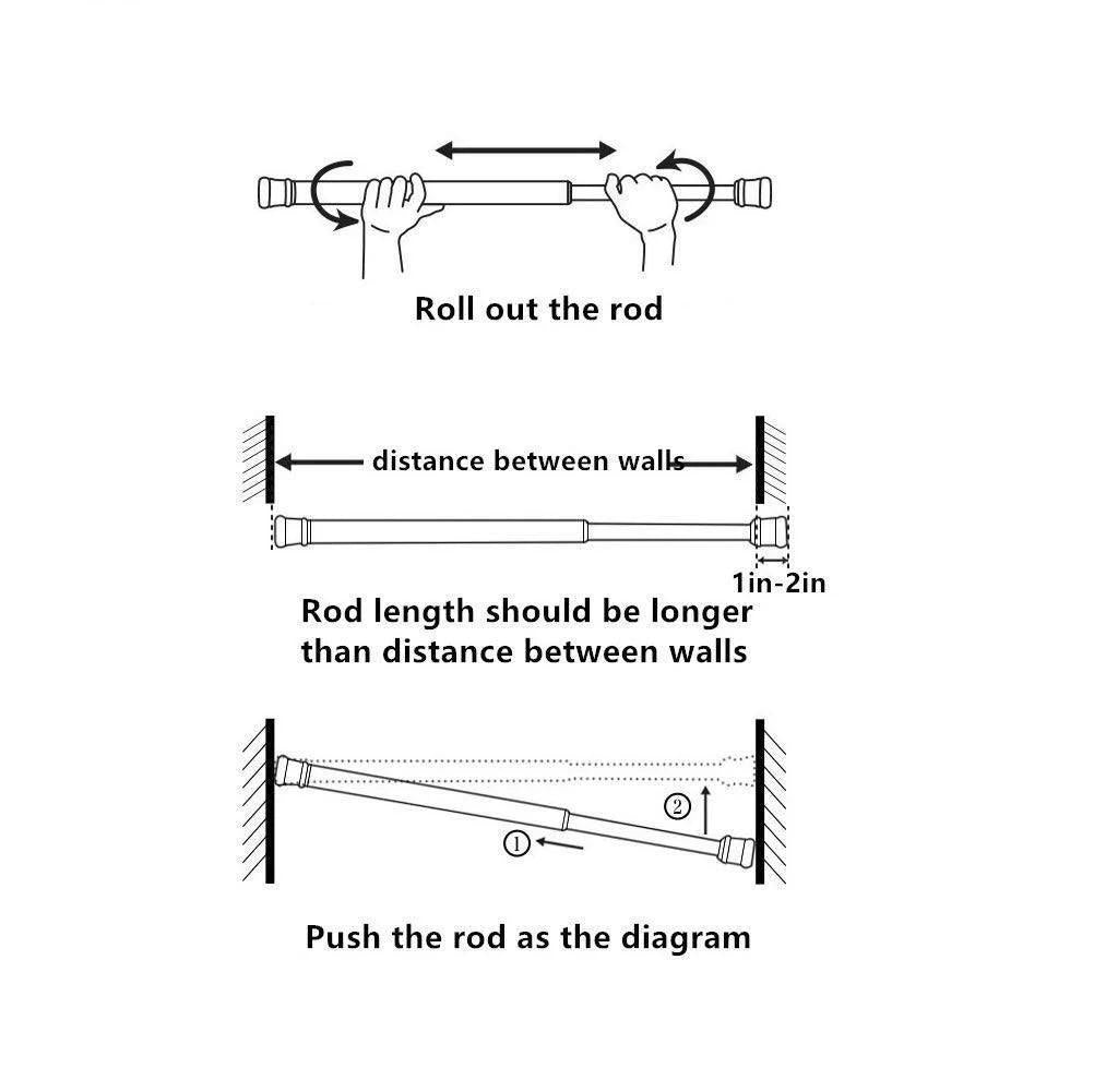 Drill-Free Multifunctional Adjustable Tension Rod
