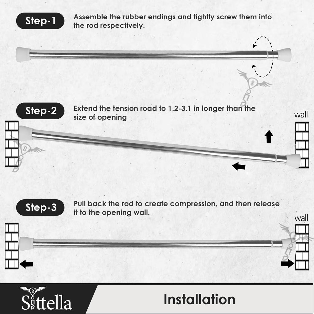 Drill-Free Multifunctional Adjustable Tension Rod