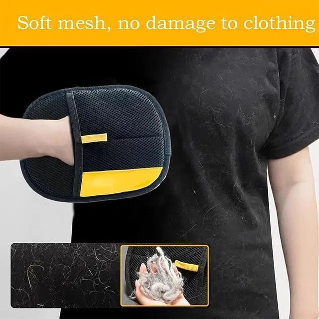 2-in-1 Pet Hair Removal Grooming Gloves